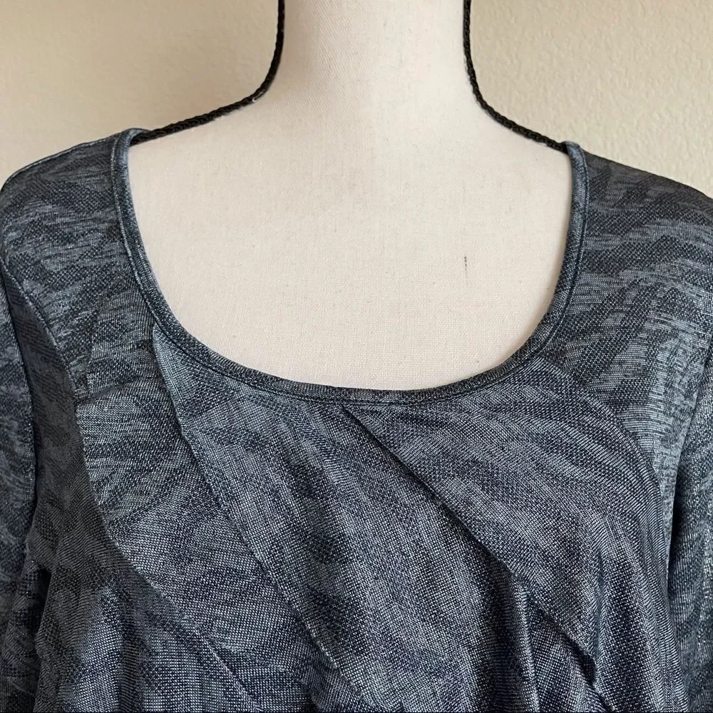 Elementz Blue Ruffle Front Top, Medium‎ - Picture 5 of 11